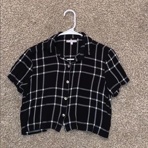 Pacsun flannel/plaid button up shirt (cropped)